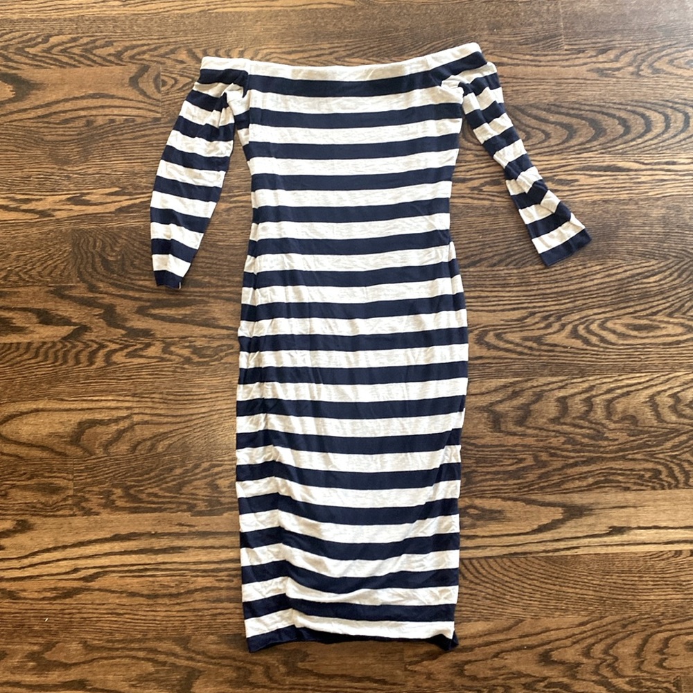 Bailey 44 Navy Stripe Soft Knit Dress, Size Small